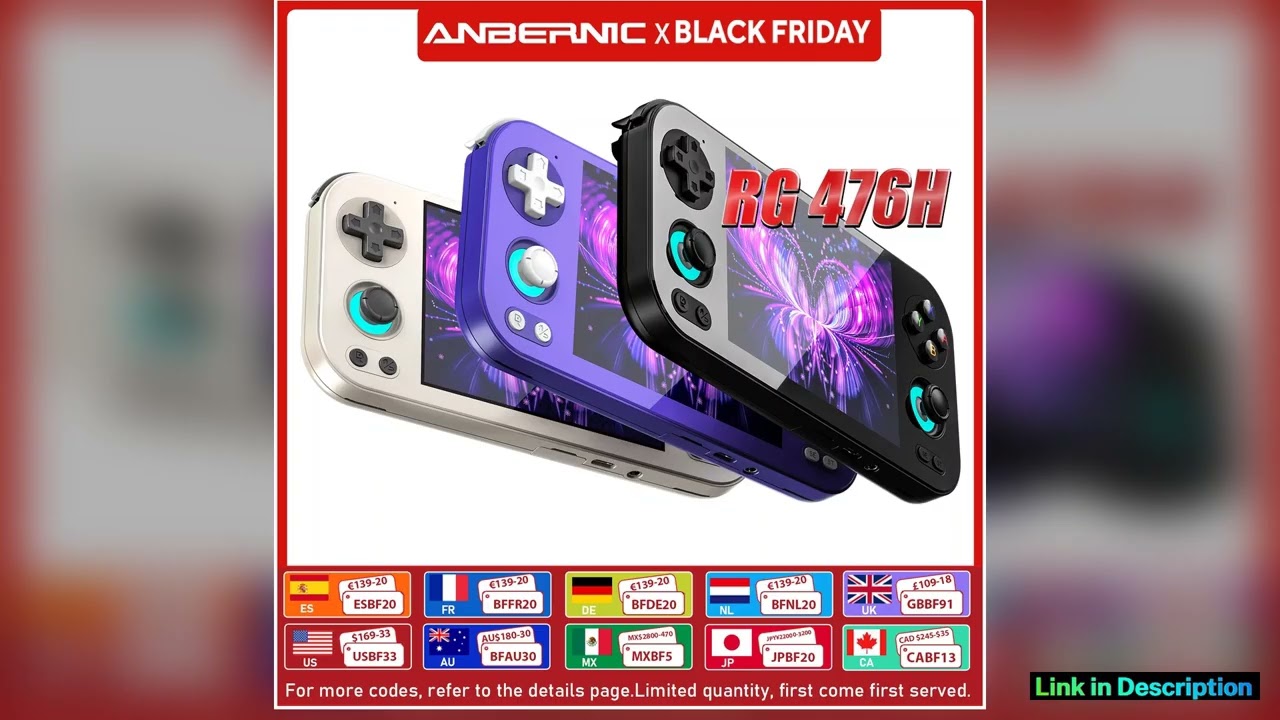 ANBERNIC RG 476H Handheld Game Console 47inch LTPS InCell Screen 3D Hall Joystick Android 13 System