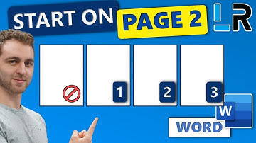 How to START Page Numbers on PAGE 2 in Word