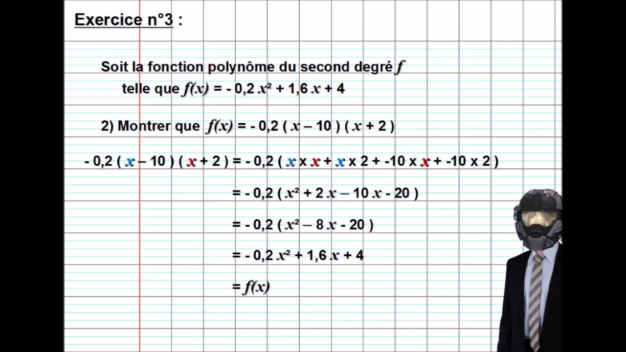 2nde - Fonctions polynômes du second degré - Exercices - YouTube