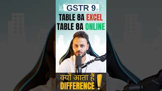 Table 8A online vs excel | Why both are different? #gstr9