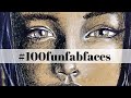 HOW TO DRAW AND SHADE A FACE ON TONED PAPER (Video 5 in #100funfabfaces Challenge)