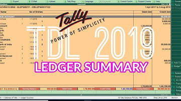 Tally ERP 9 - TDL 2019 | Ledger Summary