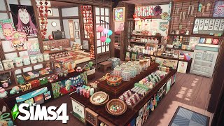 Japanese Retro Candy Shop | The Sims4 Stop Motion Build | NoCC |【シムズ建築】