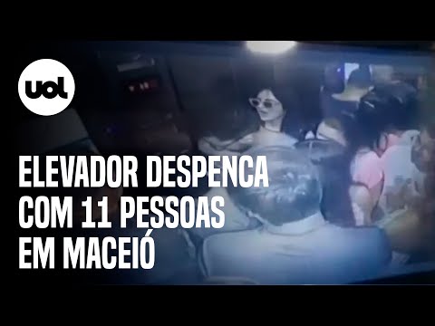 Elevador com 11 pessoas despenca de 1° andar e deixa feridos em Alagoas; veja imagens