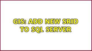 GIS: add new SRID to sql server