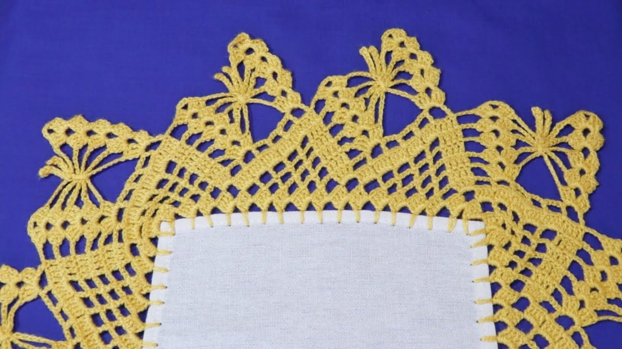 🌼HERMOSA PUNTILLA DE MARIPOSAS GRANDE PARA MANTELES✨PUNTILLAS FÁCILES 645