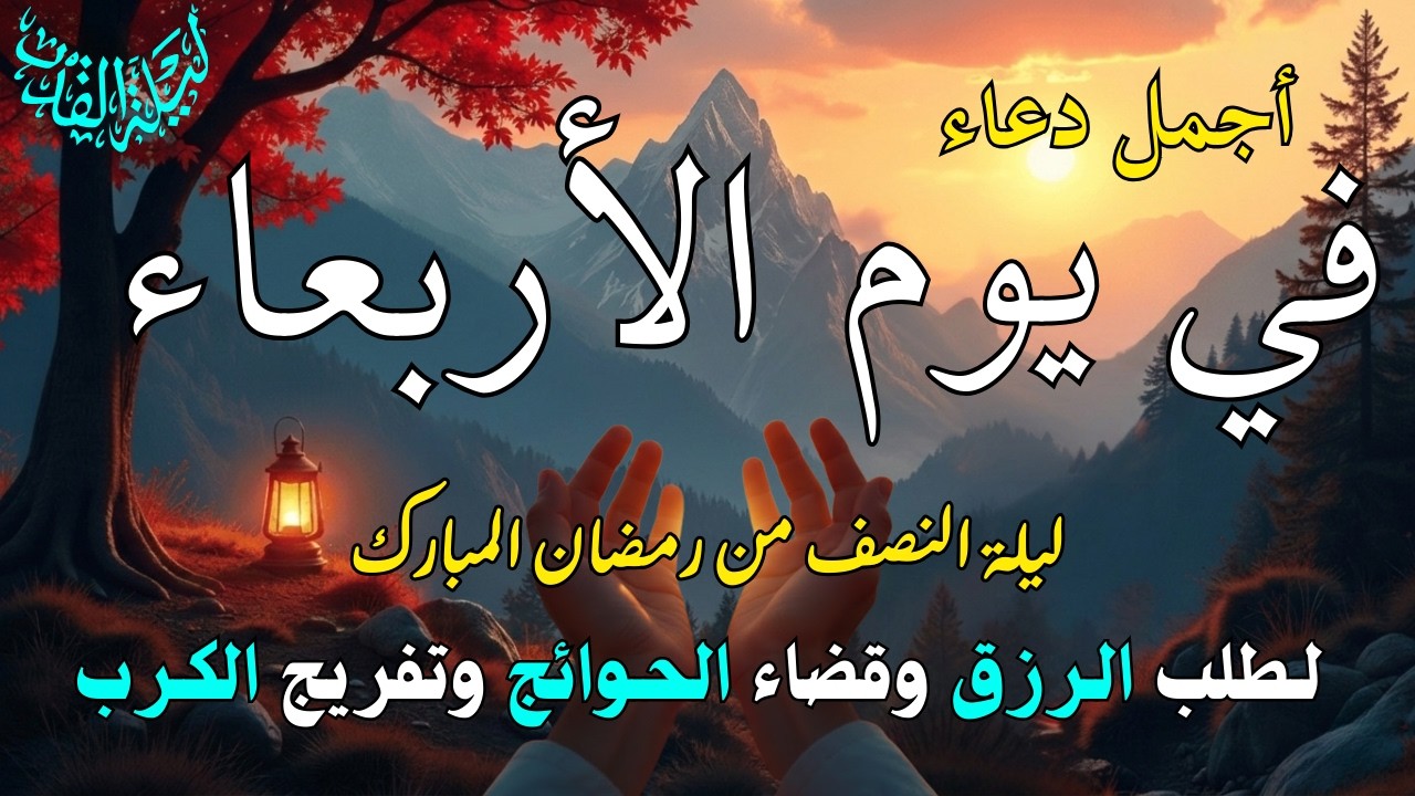 دعاء فى يوم الأربعاء المستجاب دعاء في يوم 15 من شهر رمضان للرزق والشفاء العاجل وقضاء الحوائج 🤲(4k)