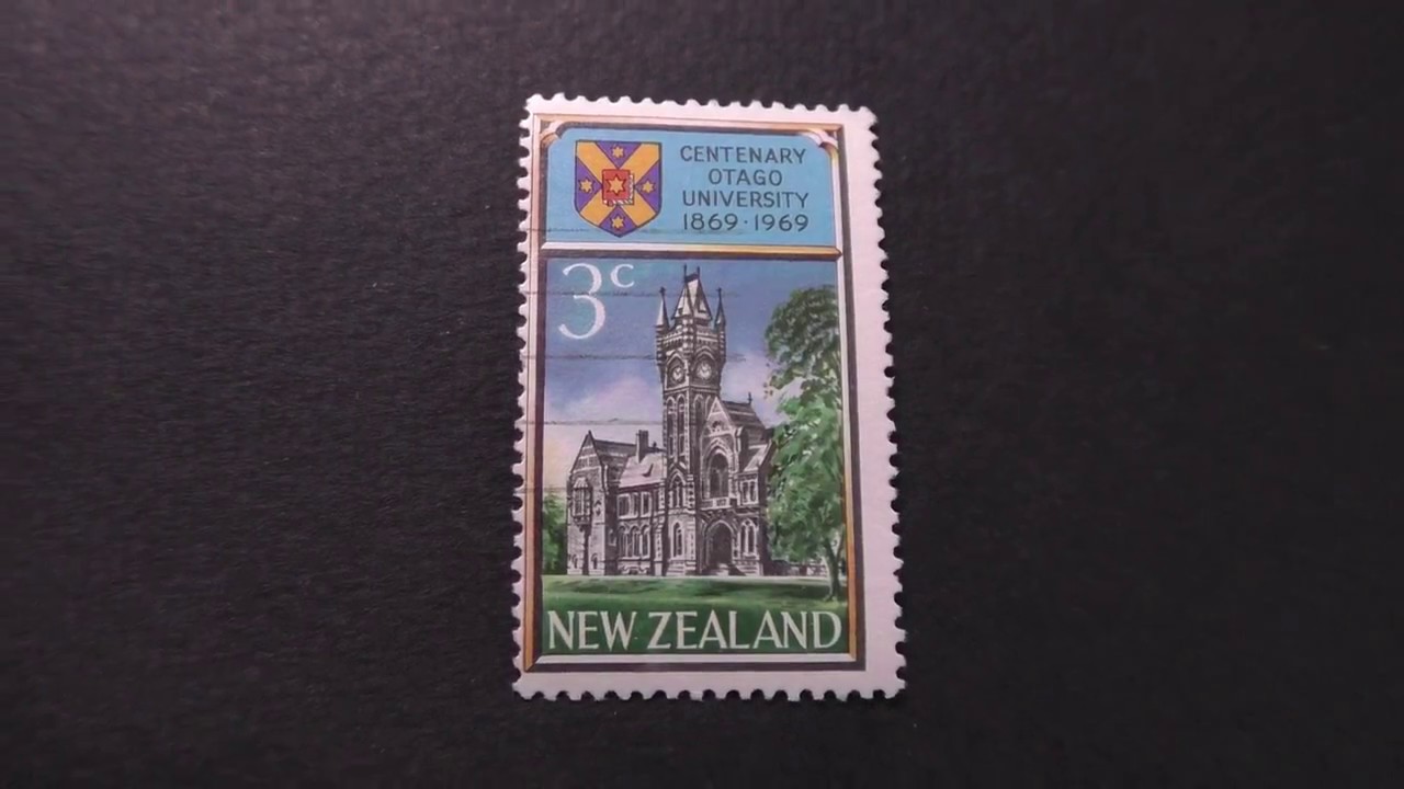 Postage stamp. New Zealand. Centario Otago University 1869-1969. Price 3 cents.