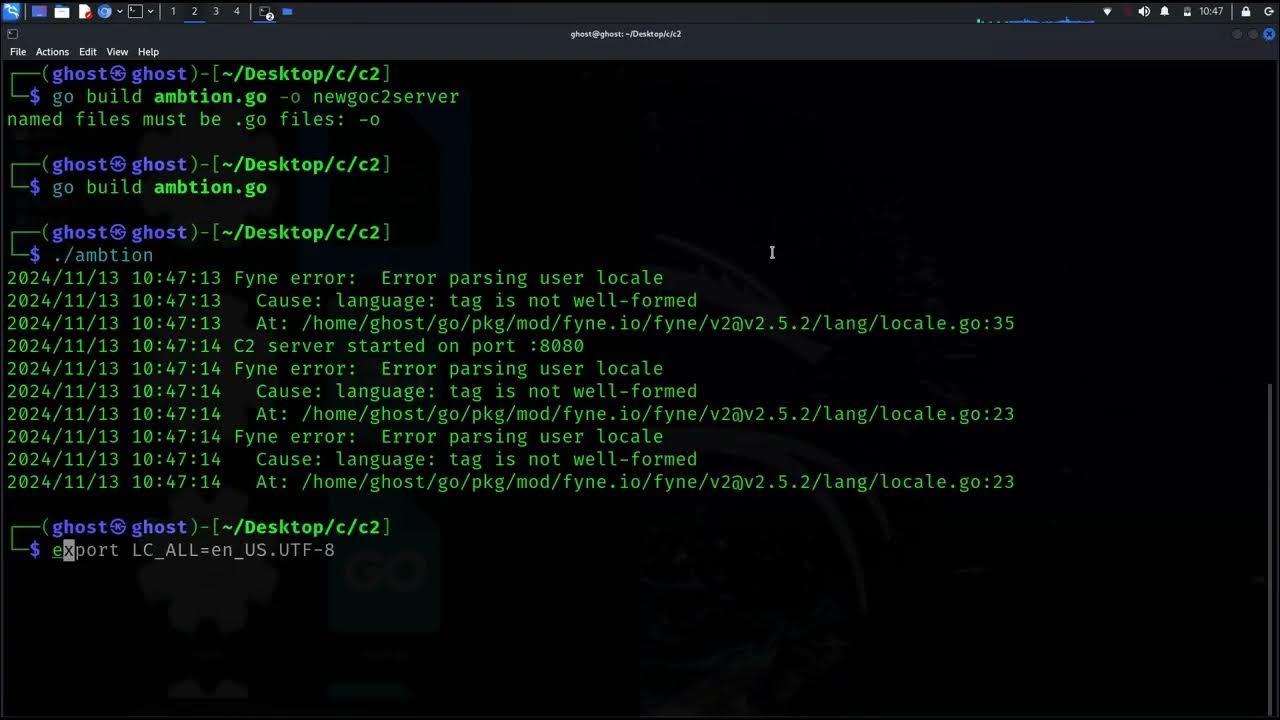 testing and building out a c2 server backend. malware written in rust ...