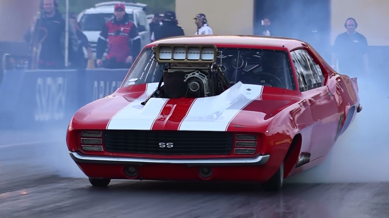 JOHNNY ROSO SUPERCHARGED V8 CAMARO 6.04 @ 240 MPH SYDNEY DRAGWAY 12.4. ...