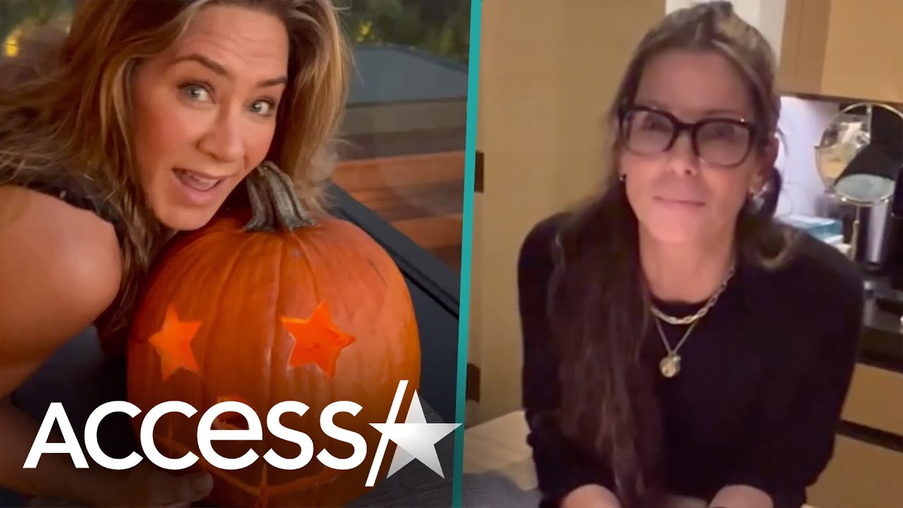 Jennifer Aniston And Sandra Bullock Give Hilarious Pumpkin Carving Hack