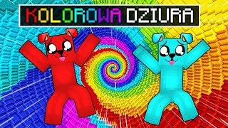 SKACZEMY do KOLOROWEJ DZIURY w Minecraft! (DROPPER) screenshot 4