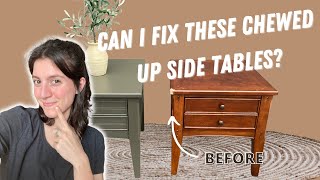 Can I Fix these Chewed up Side Tables? | Repairing Pet Damage on Furniture