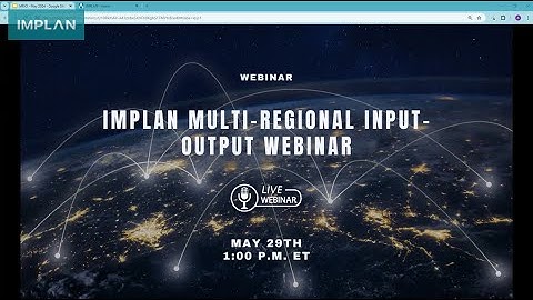 Understanding Multi Regional Input Output (MRIO) - IMPLAN Webinars