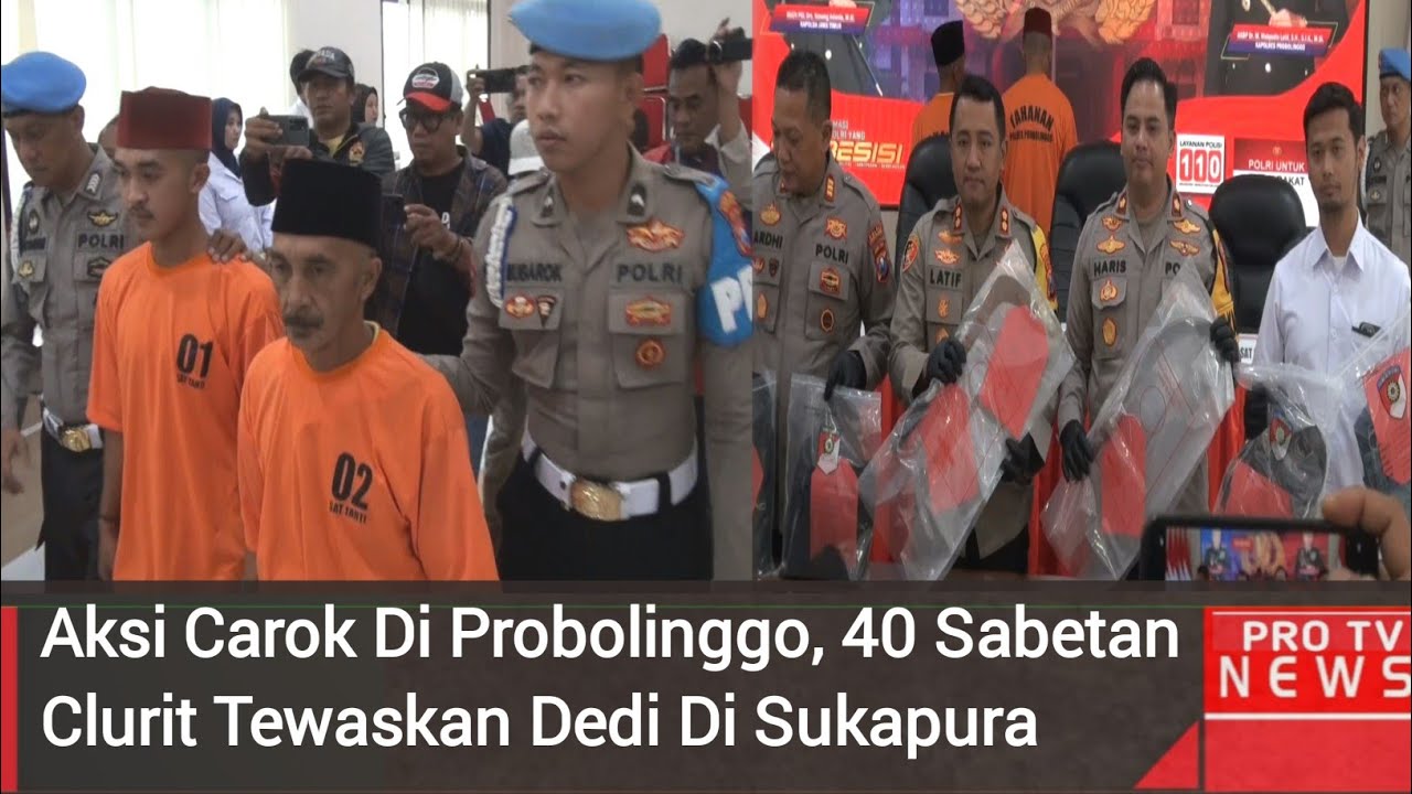 AKSI CAROK DI PROBOLINGGO, 40 SABETAN CLURIT TUMBANGKAN DEDI DARMA DI SUKAPURA