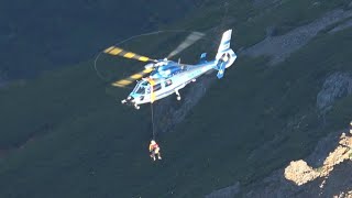 槍ケ岳で落石、7人遭難   4人救助、3人無事確認