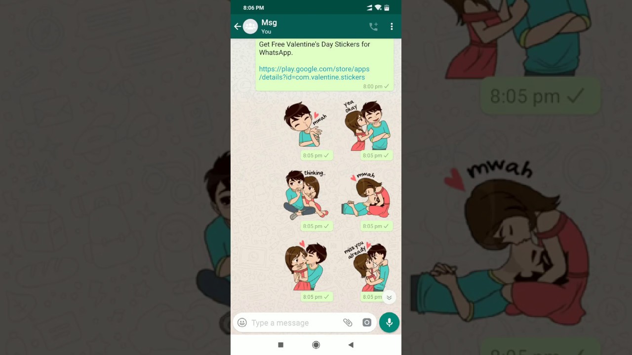 Romantic Couple Stickers Whatsapp Wastickerapps Youtube