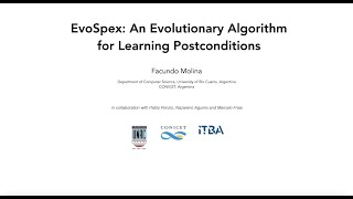 EvoSpex: An Evolutionary Algorithm for Learning Postconditions @ ICSE 2021