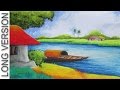 Oil Pastel Landscape Drawing Scenery Drawing For Class 10