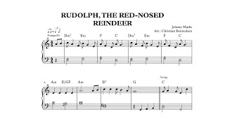 Rudolph, The Red nosed Reindeer - Easy piano