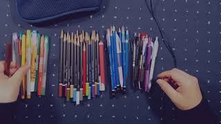 asmr 연필 펜 정리 sorting pencils & pencil case | no talking relaxing