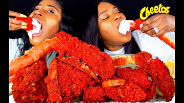 KING CRAB SEAFOOD BOIL MUKBANG | MY SISTER | Fried Hot Cheetos SEAFOOD | Alfredo Sauce | Asmr Eating