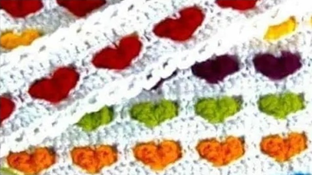 كروشيه غرزة القلوب  Stitch hearts crochet