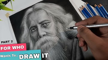 How I draw Rabindranath Tagore  | Real-time video | Part 2 | Rabindranath Tagore drawing