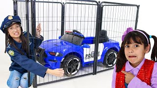Wendy and Ellie Police Car Valet Parking Adventure