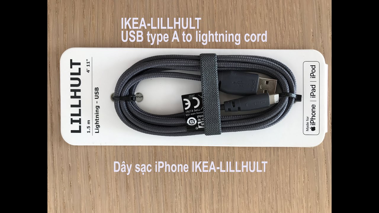 IKEA-LILLHULT USB type A to lightning cord 1.5m 