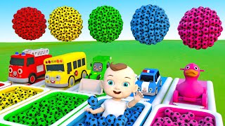 Bingo song + Finger family - choose the right cage with a giant ball - Nursery Rhymes & Kids Songs