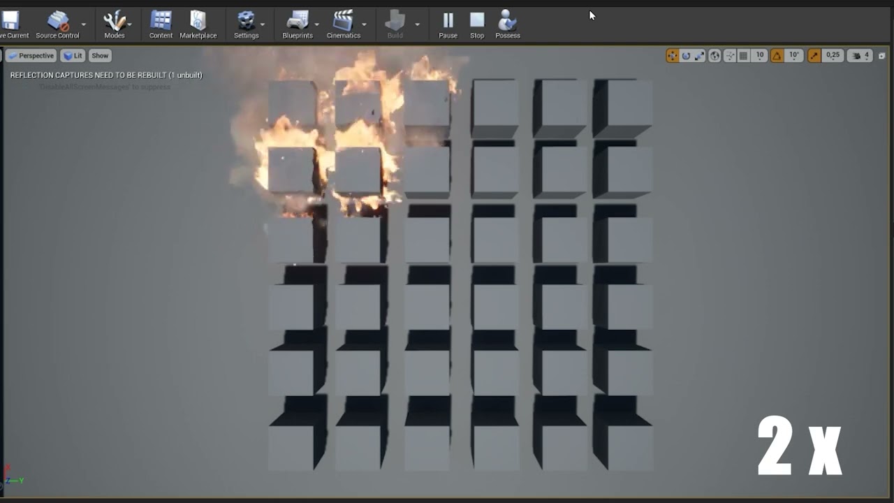Unreal Engine 4 Fire Spreading Test and Fire Extinguishing Test