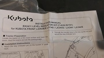 Kubota BX 2380 bucket level kit.