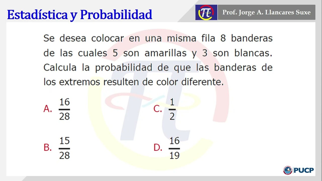 Pregunta tipo admisión PUCP - Estadística y Probabilidad