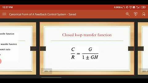Canonical form of a feedback control system(Electronics & Telecommunication) with examples