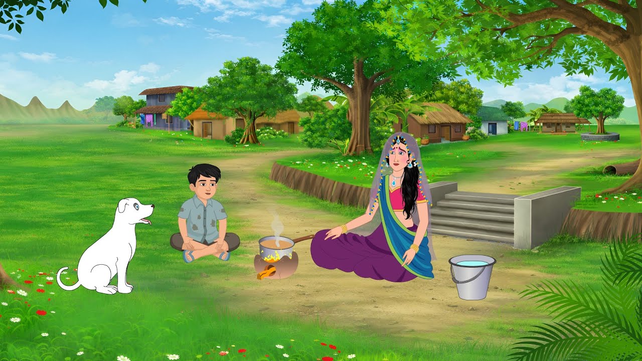 विधवा माँ और उसके दो जुड़वा बच्चे | Hindi cartoon | Hindi story | emotional stories | moral story