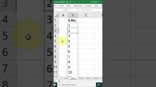 Generate Serial Number Using Excel Sequence Formula in Hindi #Shorts