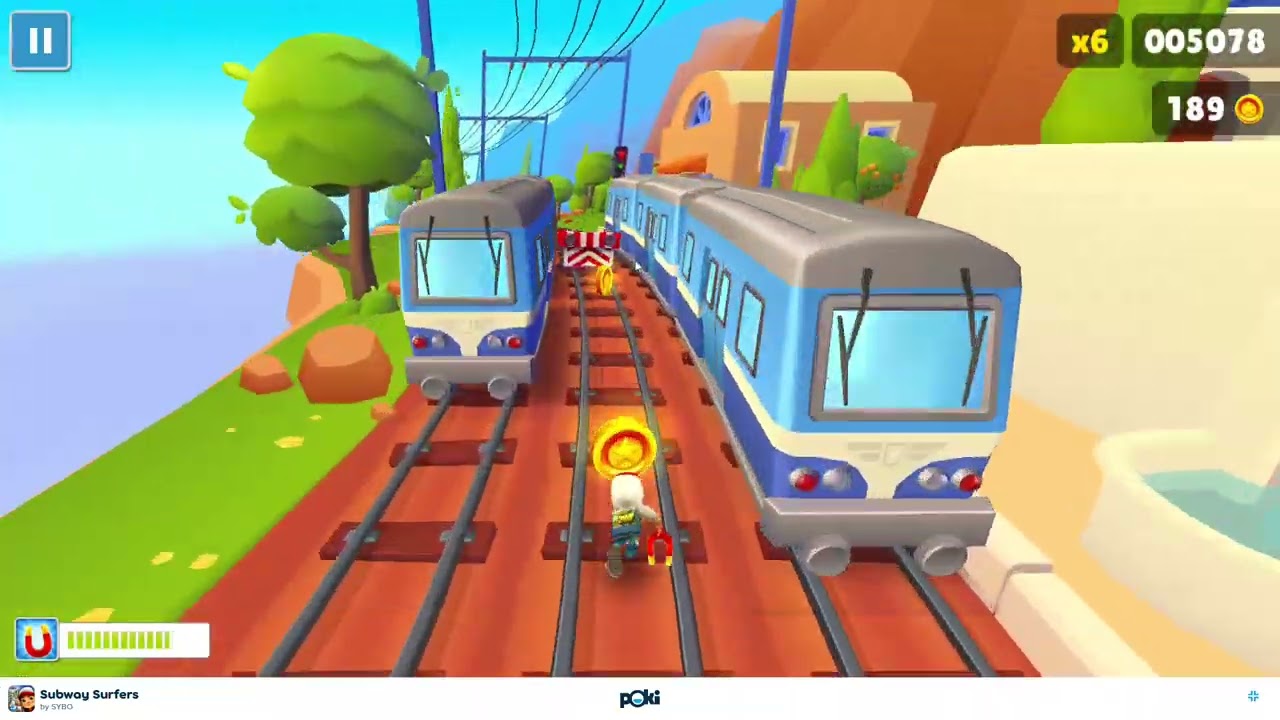 Playing Subway Surfer for coins