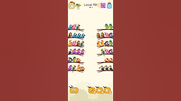 Bird sort color game level 751 #games #leveldesign #gameartdesign #gamedesign #levelart #gameart
