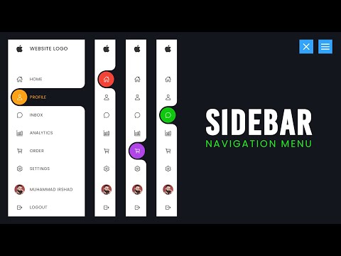 Dashboard Sidebar Menu using Html CSS & Vanilla Javascript | Curve Outside