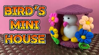 How to Make Adorable Mini Birds house  with Clay | DIY Clay Birds house Tutorial |