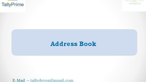 Tally Address Book || Address Book in Tally || Tally Prime Address Book || TDL