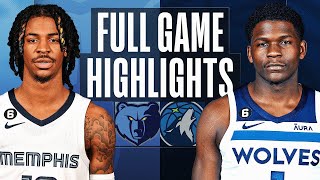 Memphis Grizzlies vs. Minnesota Timberwolves Full Game Highlights | Jan 27 | 2023 NBA Season