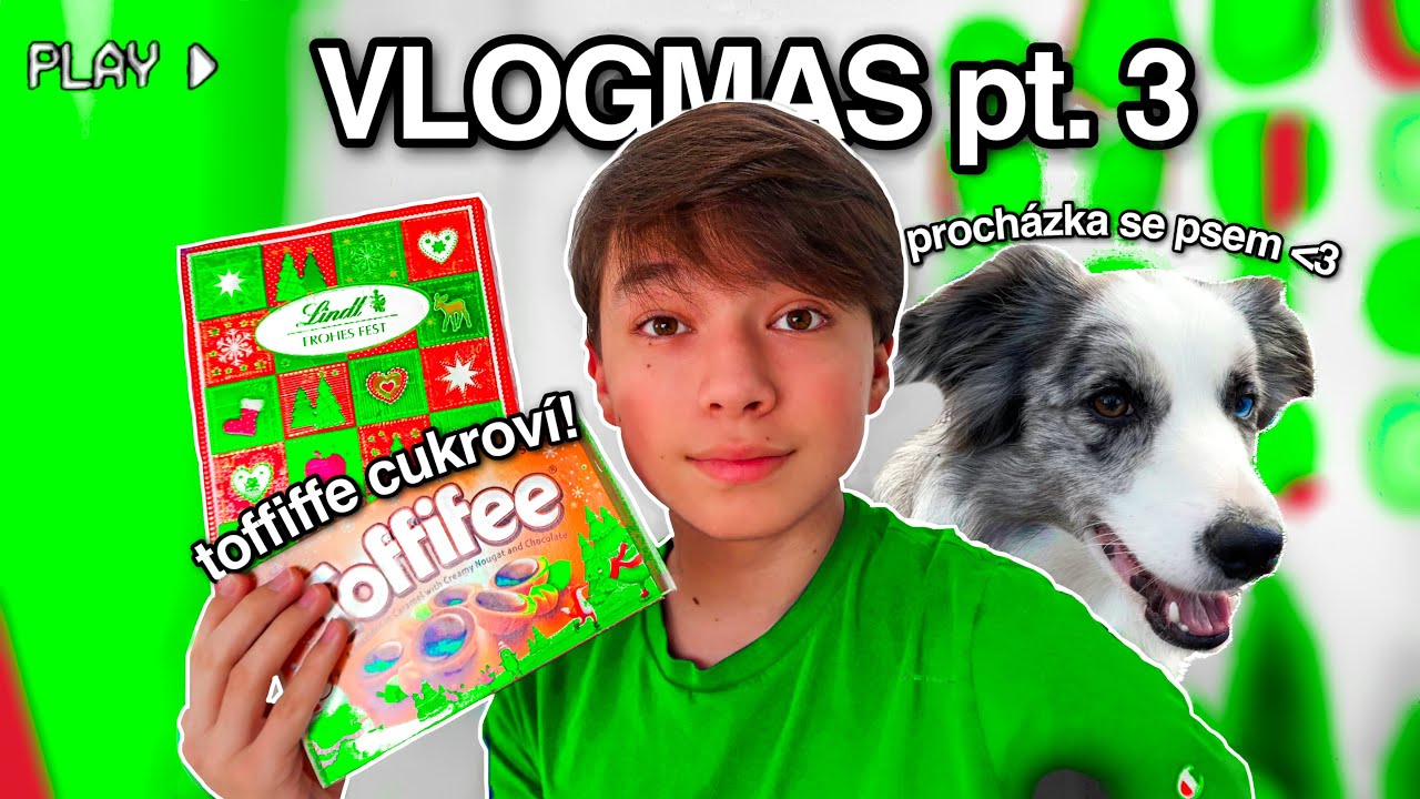 pečení TOFFIFEE CUKROVÍ,  ADVENTNÍ KALENDÁŘ, PROCHÁZKA SE PSEM,minecraft, 1. advent!🎄🎁 - VLOGMAS #3