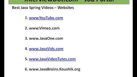BEST JAVA SPRING VIDEOS WEBSITES