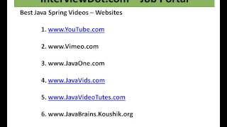 BEST JAVA SPRING VIDEOS WEBSITES
