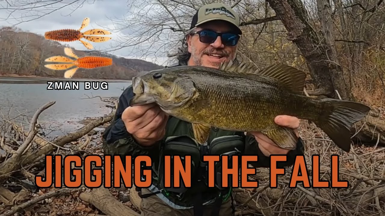 Jig Fishing for River Smallmouth bass and Walleye in the Fall