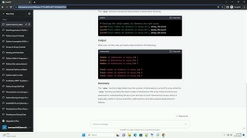 Python list function ndim and size