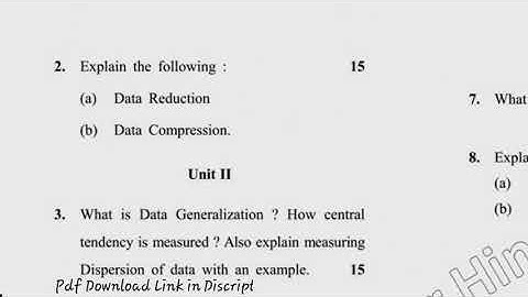 2017 MCA 5th Sem Data warehousing & Mining Question Paper