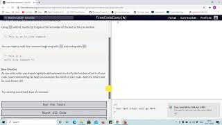 Lesson 1 - Comment your JavaScript code - ( freecodecamp Lessons)